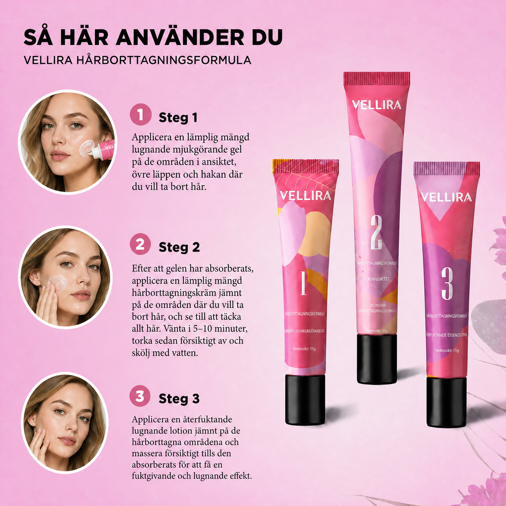 Vellira™ Kit för omedelbar och permanent hårborttagning
