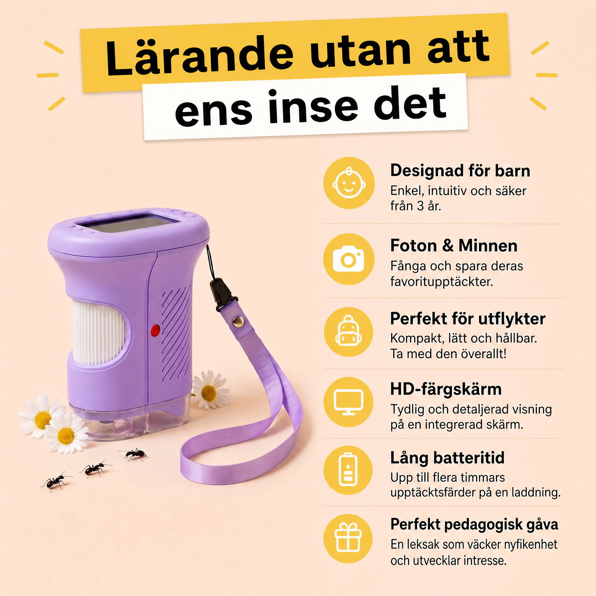Vellira™ Digitalt Mikroskop för att glömma skärmarna
