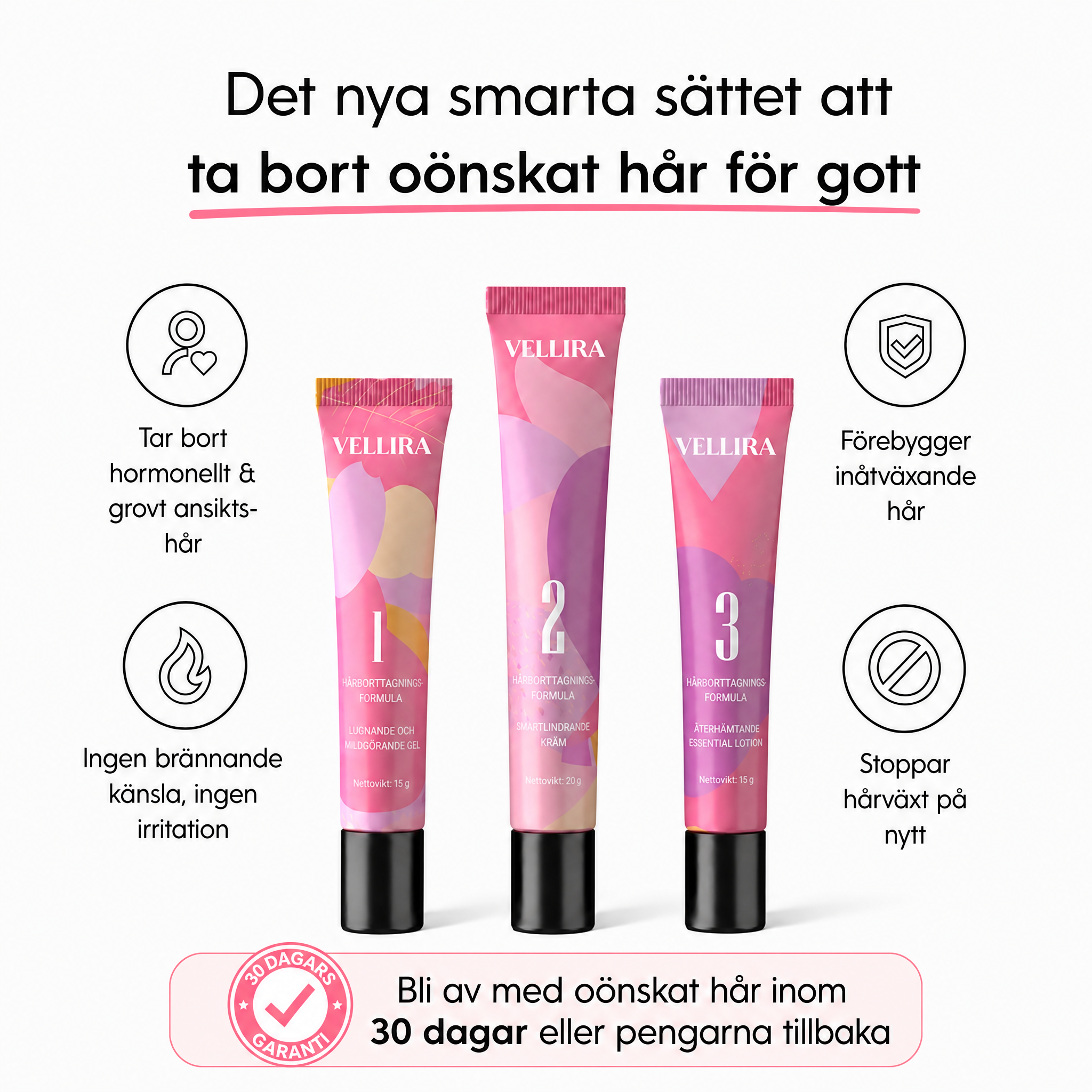 Vellira™ Kit för omedelbar och permanent hårborttagning